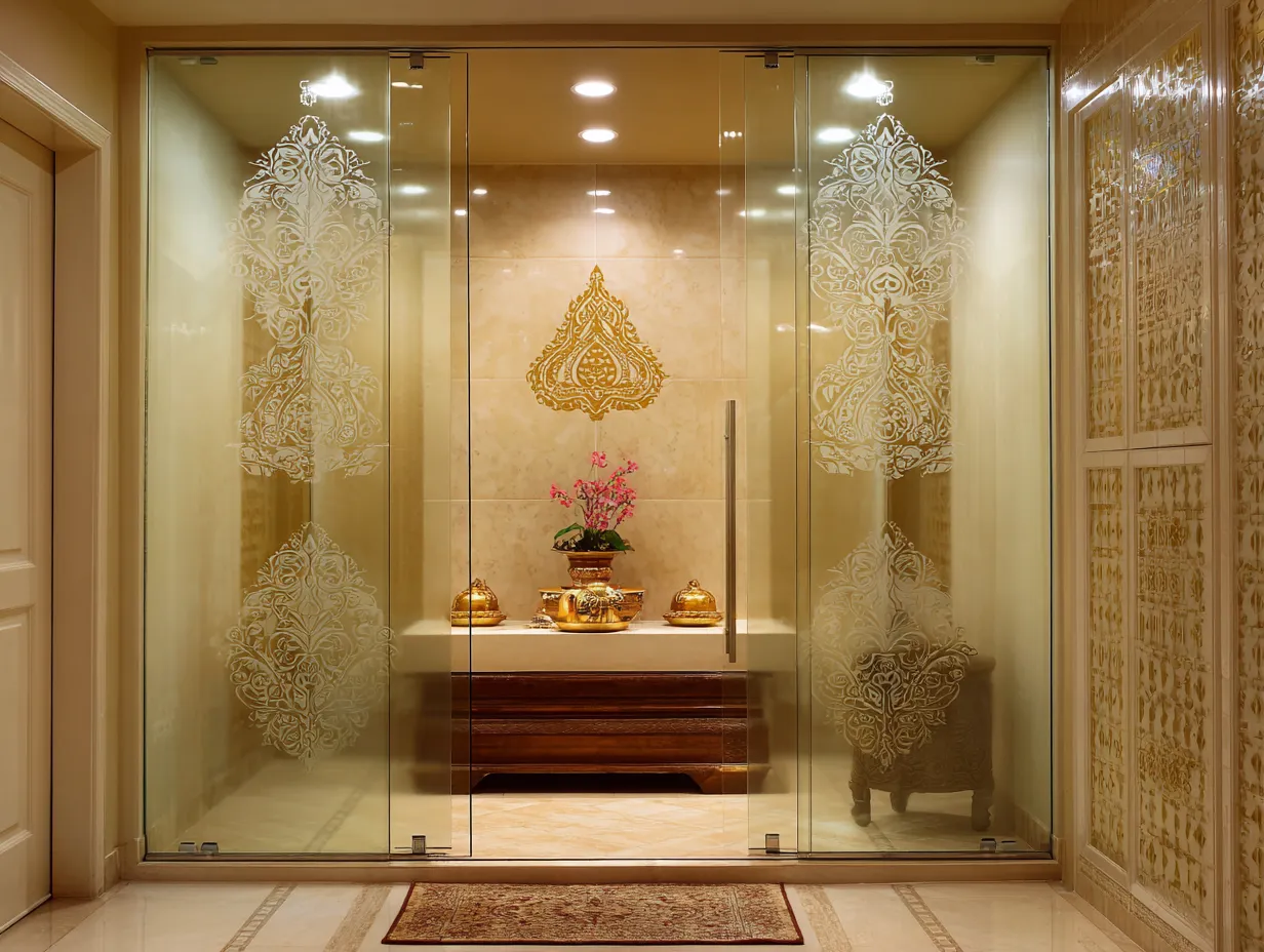 2. Sliding Door Mandir