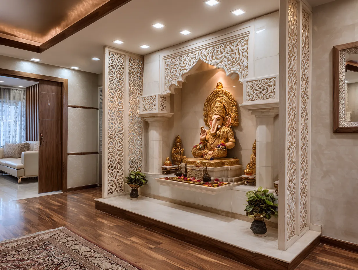 5. Decorative Partition Mandir