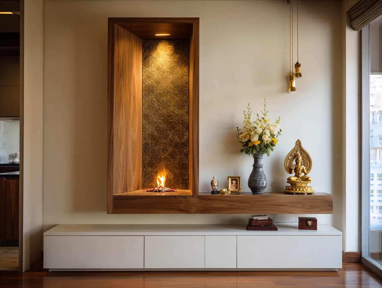  Minimalist Floating Panel Mandir