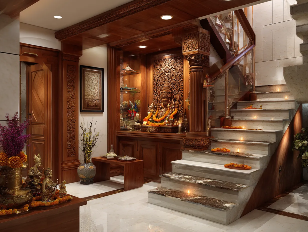 Under-Staircase Pooja Room Designs: 5 Creative Layouts for Small Space Mandirs