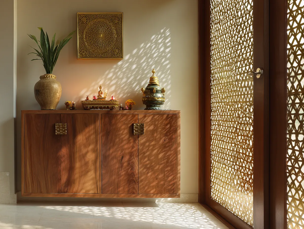 2. Enclosed Cabinet with Jaali Doors