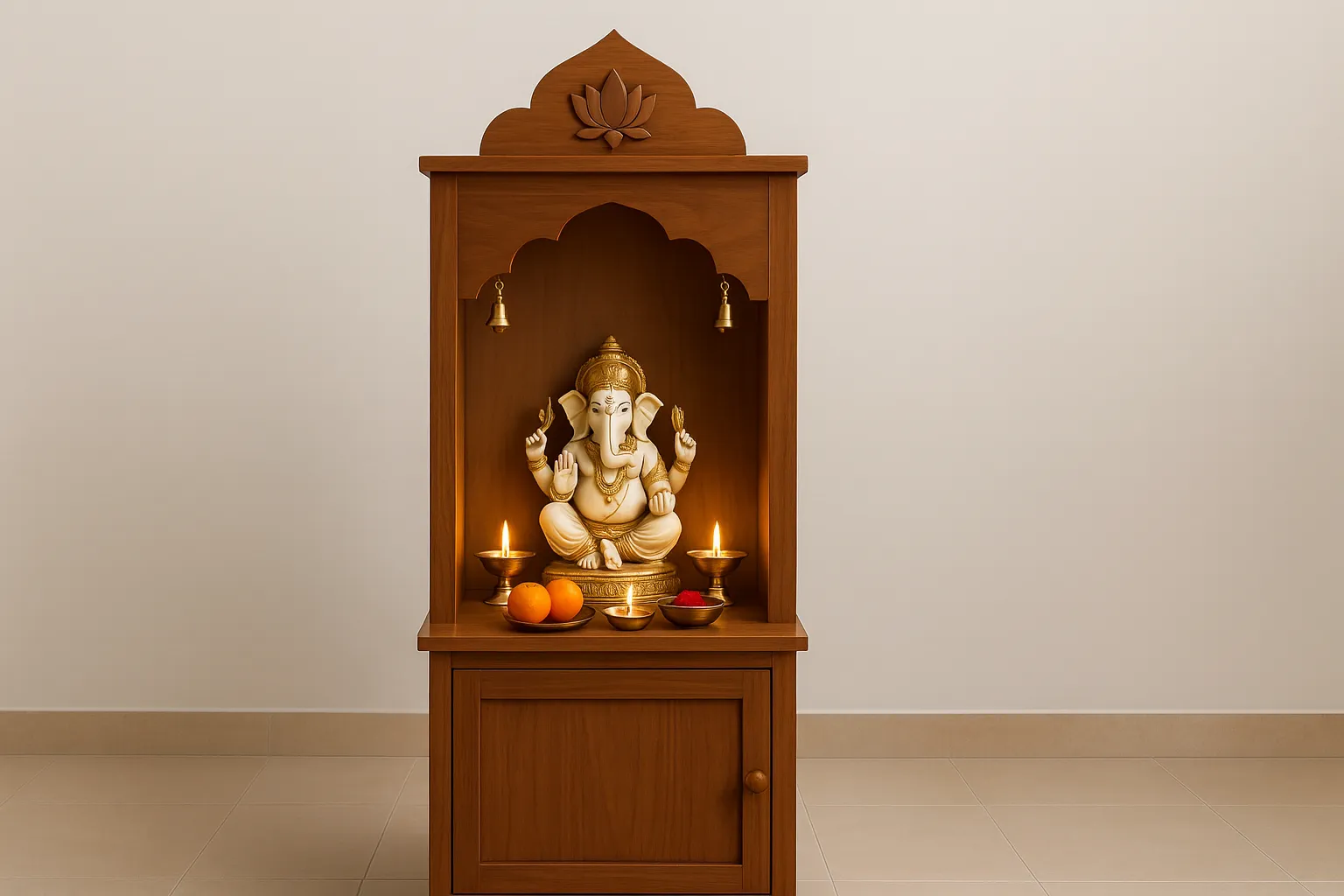 Standalone Portable Pooja Unit: Compact, Movable & Vastu-Friendly Prayer Space