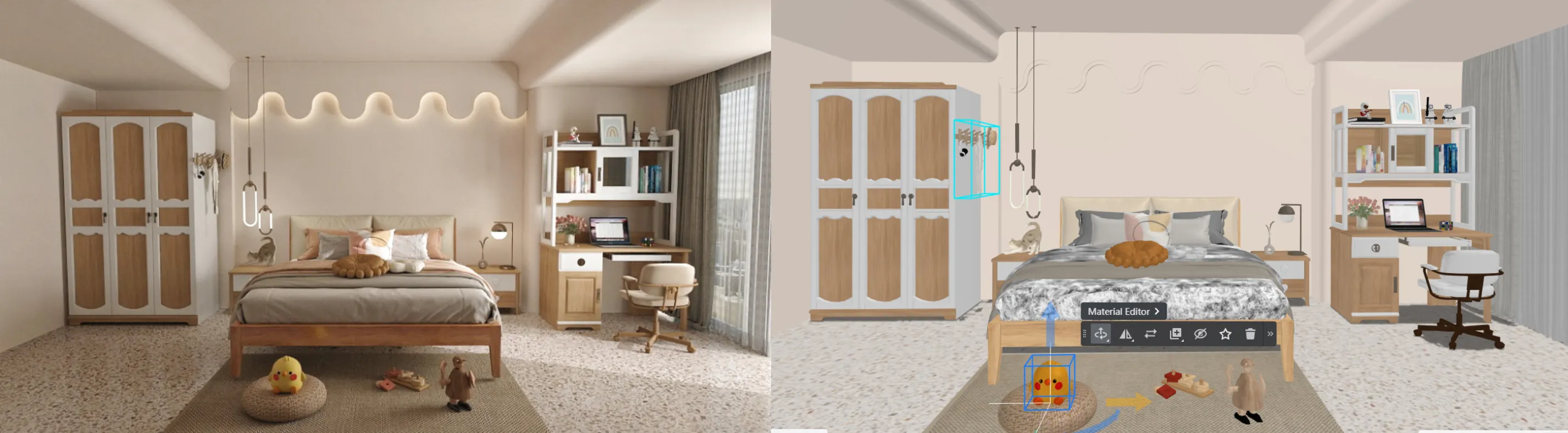 4. Drag and drop furniture into your photo (After Stage)