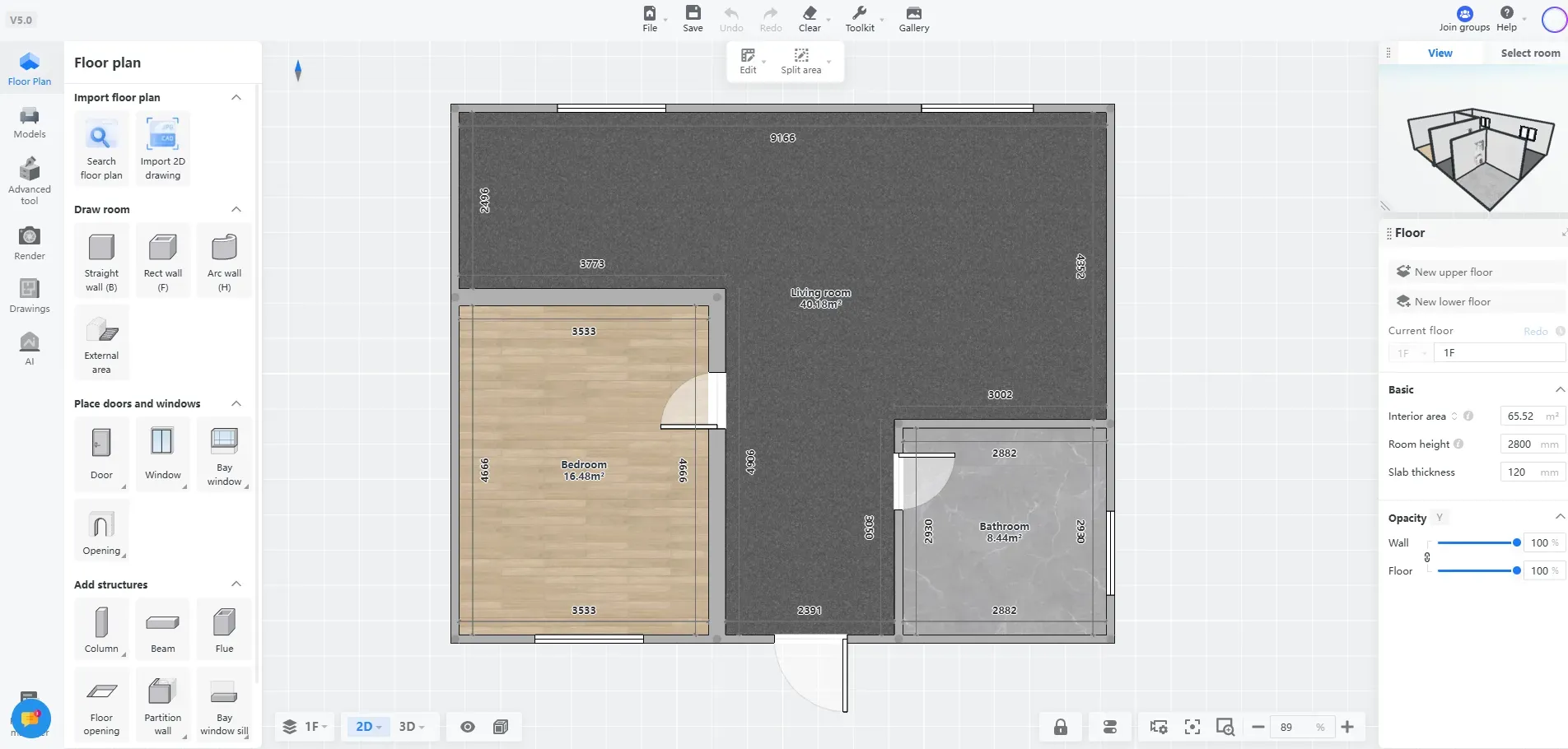 Method 2: Use Wall Tools (Manual & flexible)