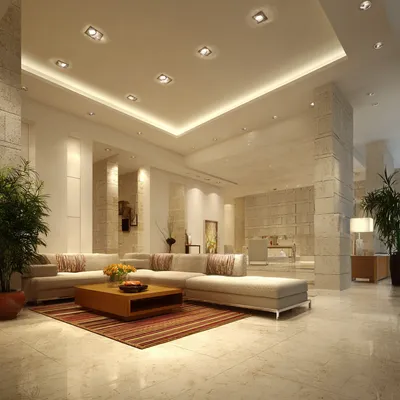 Luxury Living Room with Warm Neutral Tones