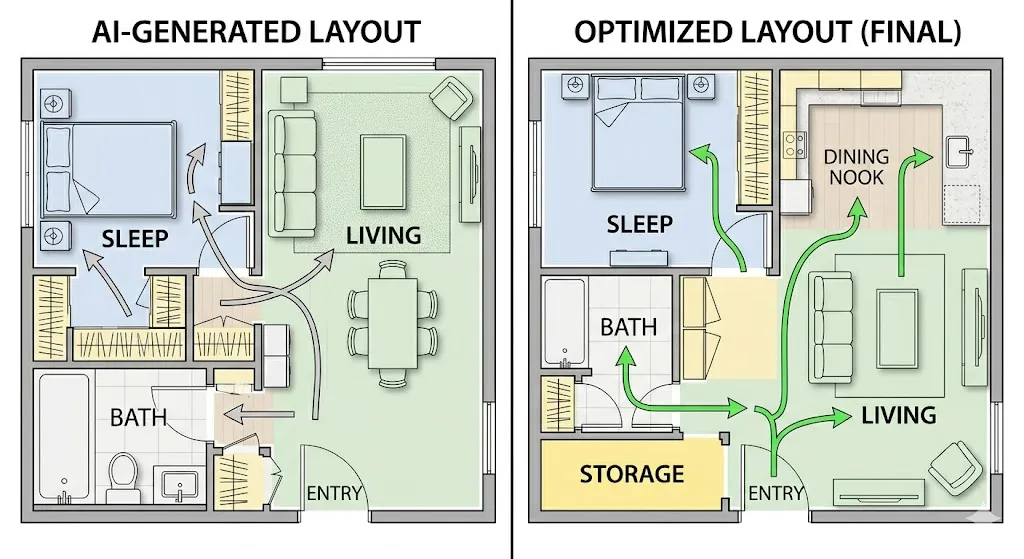 1-Bedroom Apt Floor Plans AI