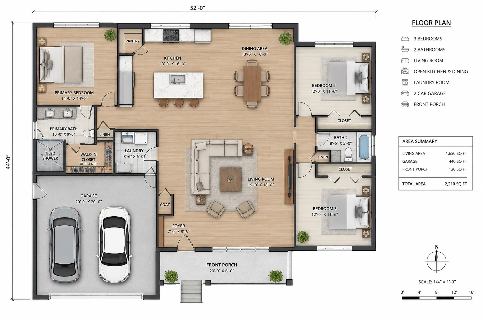 3 Bedroom Family Homes