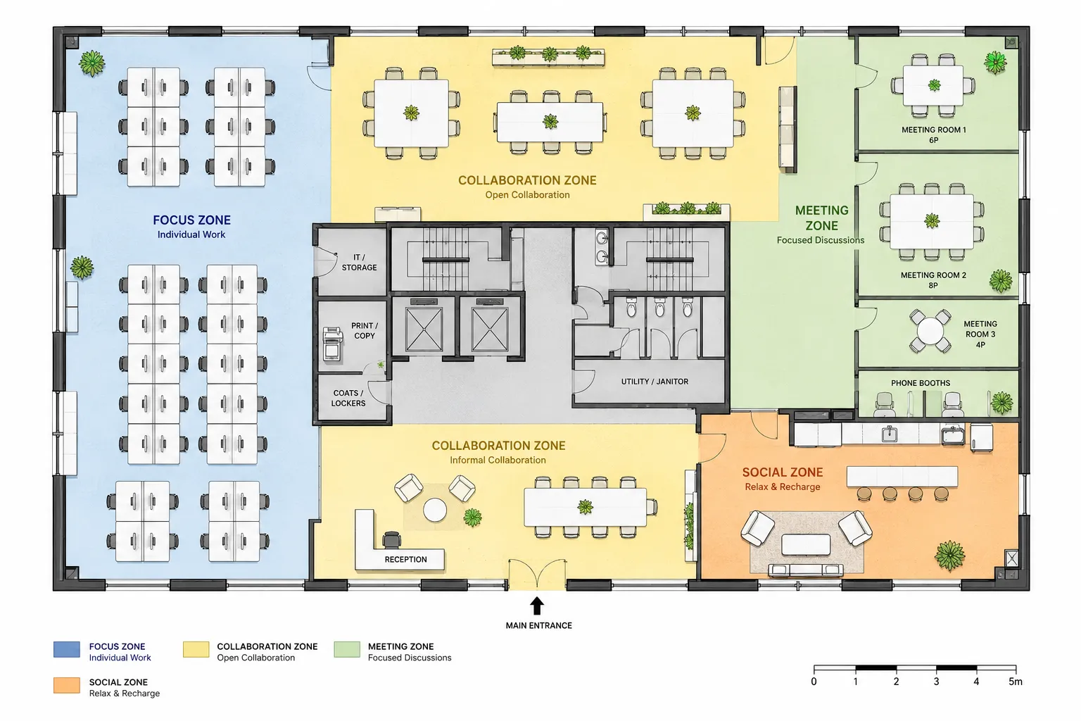 Account for the Space Around Furniture