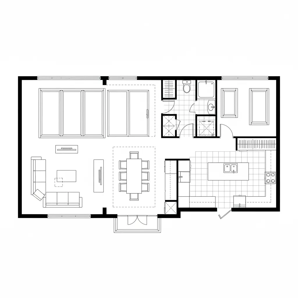 Front Flex Room + Rear Family Core