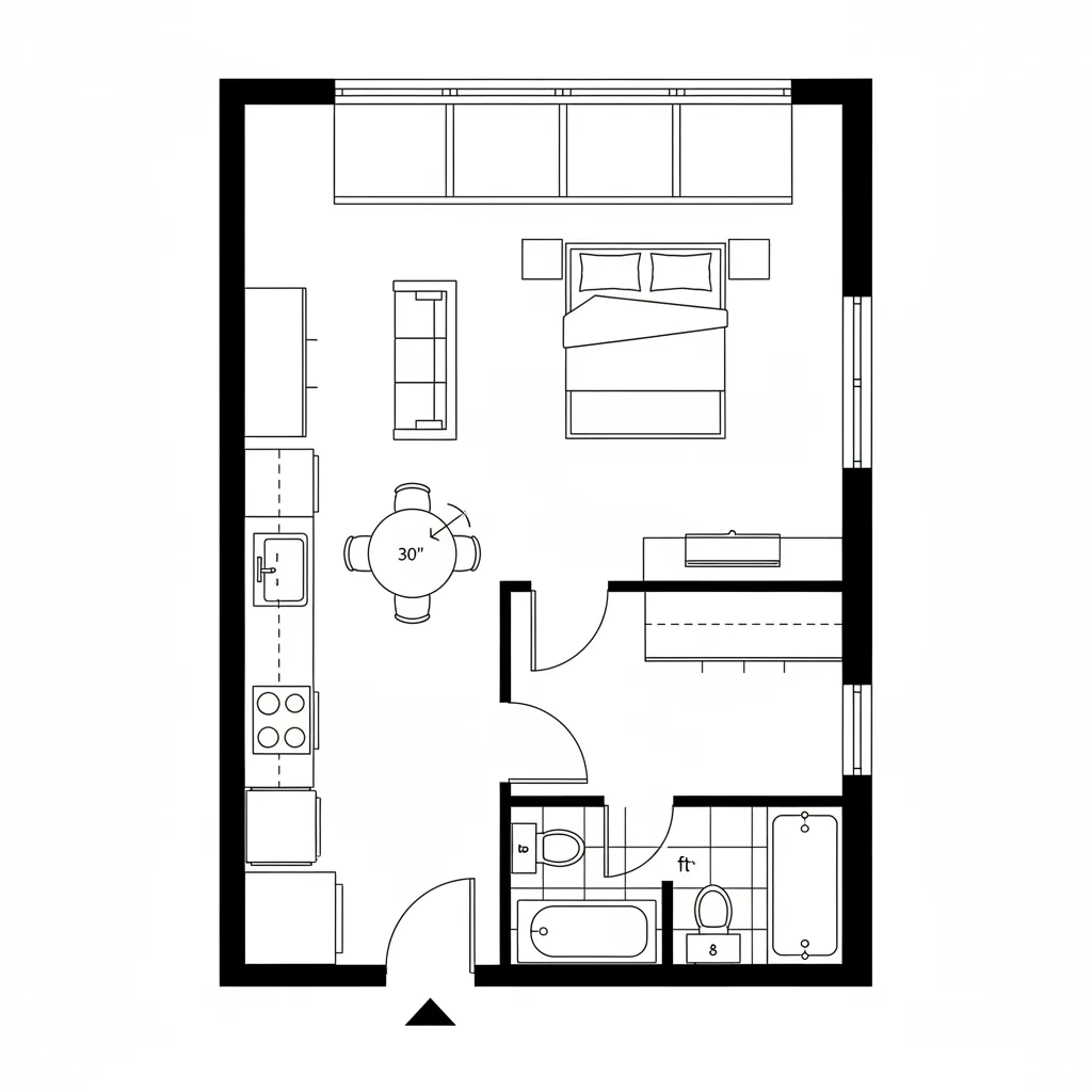 1-Bedroom Apt Floor Plans, Read Like a Future Interface: How a compact home becomes a living OS for time, sightlines, and quiet power